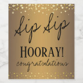 Étiquette Pour Bouteilles De Vin Sip Sip Hooray Félicitations (Étiquettes simples)