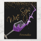 Étiquette Pour Bouteilles De Vin Sips 🍷 - Violet (Étiquettes simples)