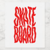 Étiquette Pour Bouteilles De Vin Skateboard (Étiquettes simples)