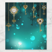 Étiquette Pour Bouteilles De Vin Skeleton Keys on Green Background (Étiquettes simples)