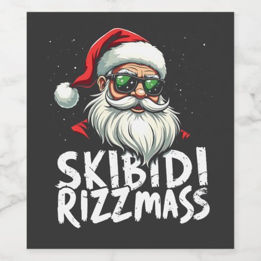Étiquette Pour Bouteilles De Vin Skibidi Rizzmas Funny Gen Alpha Slang Noël (Étiquettes simples)