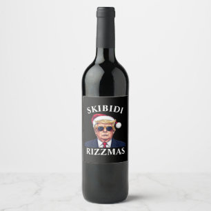 Étiquette Pour Bouteilles De Vin Skibidi Rizzmas Rendre Noël grand à nouveau Noël