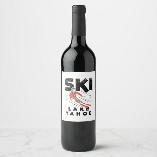 Étiquette Pour Bouteilles De Vin Skiing (Devant)