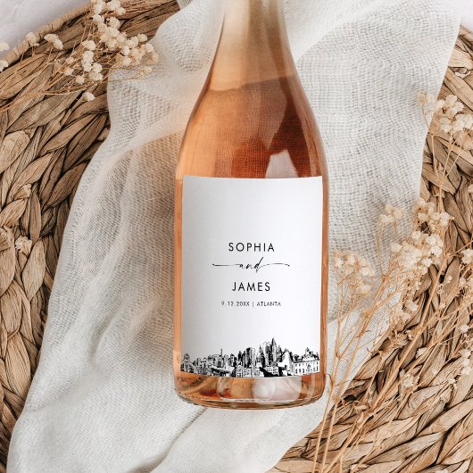 Étiquette Pour Bouteilles De Vin Skyline Atlanta