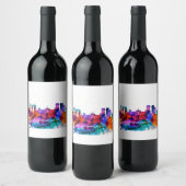 Étiquette Pour Bouteilles De Vin Skyline de Guatemala (Bouteilles)