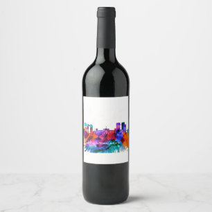 Étiquette Pour Bouteilles De Vin Skyline de Guatemala