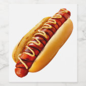 Étiquette Pour Bouteilles De Vin SlipperyJoe's hot dog niché doucement pain jaune v (Étiquettes simples)