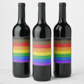 Étiquette Pour Bouteilles De Vin SlipperyJoe's inclusive gay pride drapeau en bois  (Bouteilles)