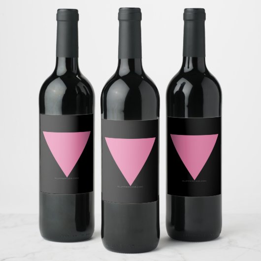 Étiquette Pour Bouteilles De Vin SlipperyJoe's rose triangle drapeau clair rose sym (Bouteilles)