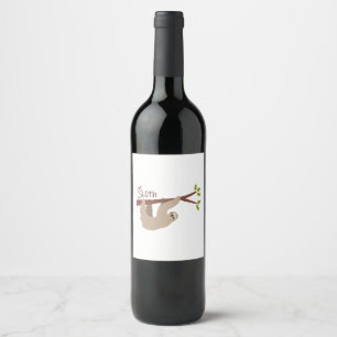 Étiquette Pour Bouteilles De Vin Sloth