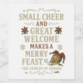 Étiquette Pour Bouteilles De Vin Small Cheer and a great feast! (Étiquettes simples)