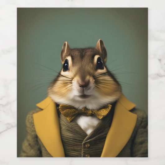 Étiquette Pour Bouteilles De Vin Smart Chipmunk (Étiquettes simples)