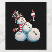 Étiquette Pour Bouteilles De Vin Snowman Avec Vin Noël Drôle Noël Cadeau de Noël (Étiquettes simples)