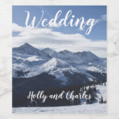 Étiquette Pour Bouteilles De Vin Snowy Mountains Mariage de scène (Étiquettes simples)
