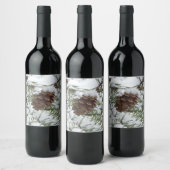 Étiquette Pour Bouteilles De Vin Snowy Pine Cone I (Bouteilles)