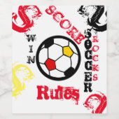 ÉTIQUETTE POUR BOUTEILLES DE VIN SOCCER (Étiquettes simples)