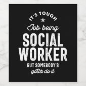 Étiquette Pour Bouteilles De Vin Social Worker Job Title Cadeau (Étiquettes simples)