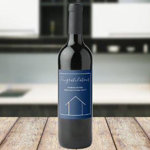 Étiquette Pour Bouteilles De Vin Société immobilière Blue Company Custom House Mark