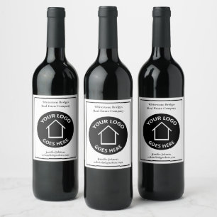 Étiquette Pour Bouteilles De Vin Société immobilière Logo personnalisé Agent immobi