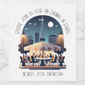 Étiquette Pour Bouteilles De Vin Soirée À Paris (Étiquettes simples)