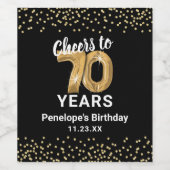 Étiquette Pour Bouteilles De Vin Soirée branchée du 70e anniversaire (Étiquettes simples)