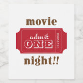 Étiquette Pour Bouteilles De Vin Soirée cinéma (Étiquettes simples)