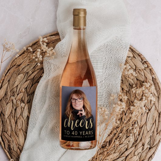 Étiquette Pour Bouteilles De Vin Soirée de 40e anniversaire