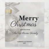 Étiquette Pour Bouteilles De Vin Soirée de Noël blanc élégant (Étiquettes simples)