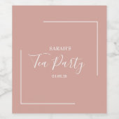 Étiquette Pour Bouteilles De Vin Soirée de thé à la brosse élégante Anniversaire (Étiquettes simples)