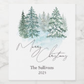 Étiquette Pour Bouteilles De Vin Soirée des Pins de Noël (Étiquettes simples)