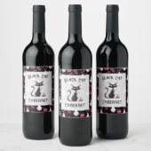 Étiquette Pour Bouteilles De Vin Soirée d'Halloween rose (Bouteilles)
