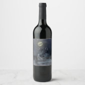 Étiquette Pour Bouteilles De Vin Soirée Wolf Spirit Moon (Devant)