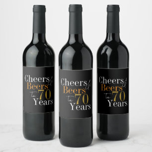 Étiquette Pour Bouteilles De Vin Soixante-dixième Anniversaire Acclamations Bières