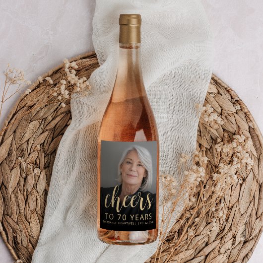 Étiquette Pour Bouteilles De Vin Soixante-dixième anniversaire de la fête