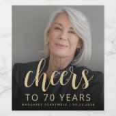 Étiquette Pour Bouteilles De Vin Soixante-dixième anniversaire de la fête (Étiquettes simples)