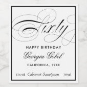 Étiquette Pour Bouteilles De Vin Soixantième anniversaire (Étiquettes simples)