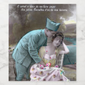 Étiquette Pour Bouteilles De Vin Soldat et amoureux (Étiquettes simples)