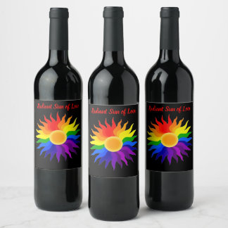 Étiquette Pour Bouteilles De Vin Soleil radieux – Fierté artistique