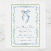 Étiquette Pour Bouteilles De Vin Something Blue Before I Do Bow Bridal Shower (Étiquettes simples)