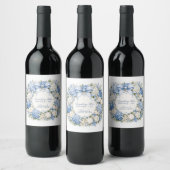 Étiquette Pour Bouteilles De Vin Something Blue Before I Do Hydrangea Enterrement d (Bouteilles)