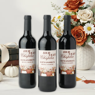 Étiquette Pour Bouteilles De Vin Son Prochain Chapitre Thème de livre d'automne pou