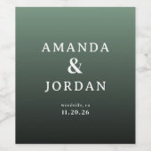 Étiquette Pour Bouteilles De Vin Sophisticated Green Typographic (Étiquettes simples)