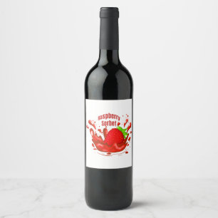 Étiquette Pour Bouteilles De Vin Sorbet framboise