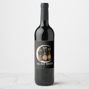 Étiquette Pour Bouteilles De Vin Sorcière de village gothique occulte wicca païenne