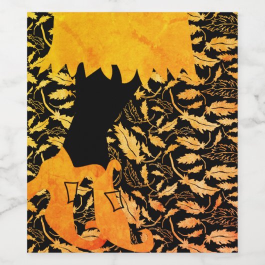 Étiquette Pour Bouteilles De Vin Sorcière Or (Étiquettes simples)