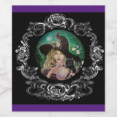 Étiquette Pour Bouteilles De Vin Sorcière wicca chat noir nourriture et boisson éti (Étiquettes simples)