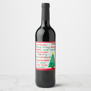 Étiquette Pour Bouteilles De Vin Souvenir de Noël 2020