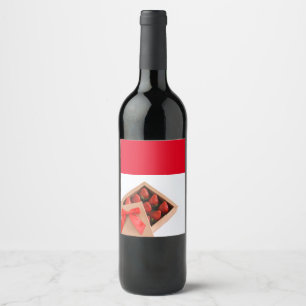 Étiquette Pour Bouteilles De Vin Soyez ma boîte à arc rouge de fraise Valentine