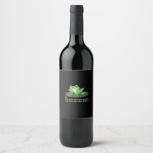 Étiquette Pour Bouteilles De Vin Soyez une grenouille verte  Grenouille caricatural