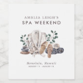 Étiquette Pour Bouteilles De Vin Spa Bachelorette Weekend Invitation (Étiquettes simples)